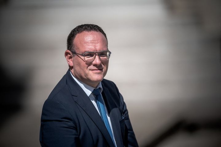 Damien Abad, à l'Elysée, à Paris, le 1er juin 2022.&nbsp; (ARTHUR NICHOLAS ORCHARD / HANS LUCAS / AFP)