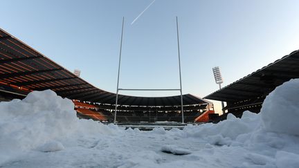 Le Stade du Roi Baudouin &agrave; Bruxelles, o&ugrave; un match entre le Stade Fran&ccedil;ais et la province nord-irlandaise de l'Ulster a &eacute;t&eacute; annul&eacute;, le 19 d&eacute;cembre 2009.&nbsp; (JOHN THYS / AFP)