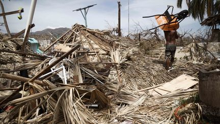 Les dommages causés par le passage de l’ouragan Otis à Acapulco, le 29 octobre 2023, dans l'Etat de Guerrero (Mexique). (RODRIGO OROPEZA / AFP)