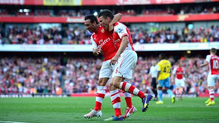 Koscielny célèbre le but de l'égalisation en toute fin de première période (CARL COURT / AFP)