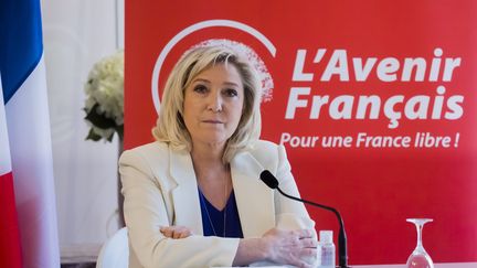 Marine Le Pen lors d'une conférence de presse le 22 mars 2021. (VINCENT ISORE / MAXPPP)