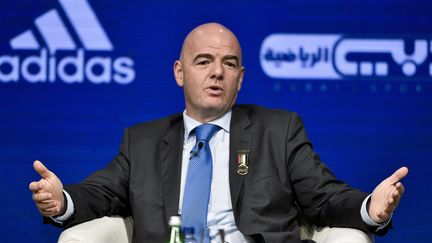 Le président de la Fifa, Gianni Infantino, participe à la conférence internationale des sports de Dubai, le 28 décembre 2016. (STRINGER / AFP)