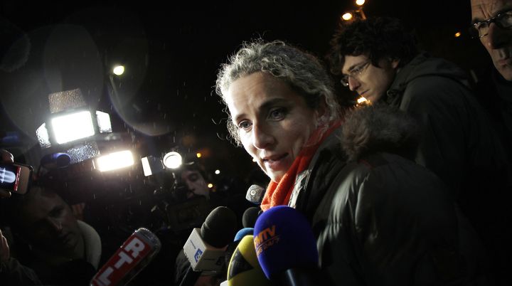 Delphine Batho, la ministre de l'Ecologie, &agrave; l'usine Lubrizol de Rouen (Seine-Maritime), le 22 janvier 2013. (CHARLY TRIBALLEAU / AFP)