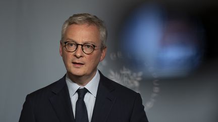 Le ministre de l'Economie Bruno Le Maire lors d'une conférence de presse à l'Elysée, le 8 avril 2020. (IAN LANGSDON / POOL)