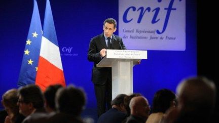 Nicolas Sarkozy au pavillon d'Armenonville (9 février 2011) (ERIC FEFERBERG / POOL / AFP)