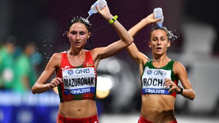 Des athlètes participent au marathon des Mondiaux de Doha, le 28 septembre 2019. (DYLAN MARTINEZ / REUTERS)