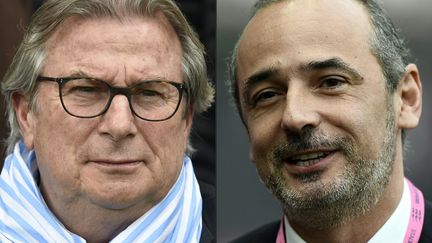 Jacky Lorenzetti, à gauche, et Thomas Savare, à droite, les deux présidents hier rivaux mais demain main dans la main (PASCAL PAVANI,FRANCK FIFE / AFP)