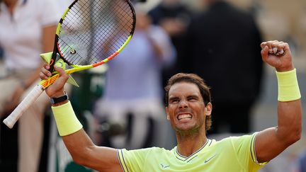 Rafael Nadal, à Roland-Garros, le 4 juin 2019. (KENZO TRIBOUILLARD / AFP)