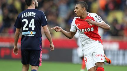 Kylian Mbappé heureux d'avoir encore marqué, contre Bordeaux (VALERY HACHE / AFP)