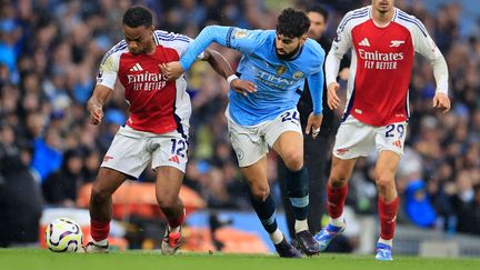 Jurriën Timber and Josko Gvardiol duel during the match between Manchester City and Arsenal, on September 22, 2024 at the Etihad Stadium. (CONOR MOLLOY / SIPA)