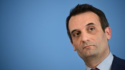 Florian Philippot, président des Patriotes, le 14 mars 2022. (CHRISTOPHE ARCHAMBAULT / AFP)