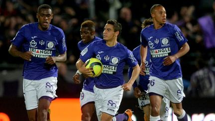 L'attaquant du TFC Wissam Ben Yedder lors du match de son équipe à Angers, le 14 mai 2016. (JEAN-FRANCOIS MONIER / AFP)