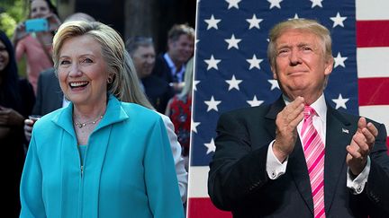 Les candidats à la Maison Blanche Hillary Clinton et Donald Trump, respectivement à Reno et Fredericksburg (Etats-Unis), les 25 et 20 août 2016. (AFP)