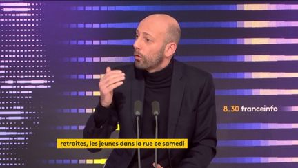 Stanislas Guérini,&nbsp;ministre de la Transformation et de la Fonction publiques, sur franceinfo samedi 21 janvier 2023.
 (FRANCEINFO / RADIOFRANCE)