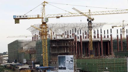 Le chantier de la Grande mosquée d'Alger, en janvier 2016. (Ramzi Boudina/Reteurs)