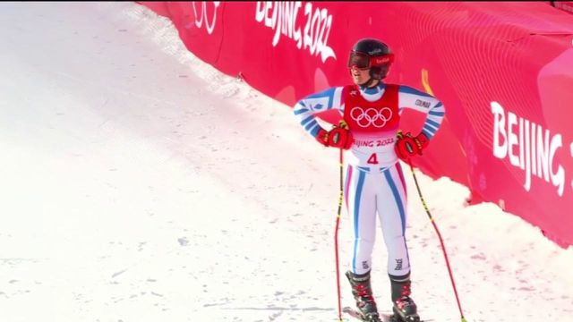 La porte-drapeau Tessa Worley a débuté timidement sa descente lors de la première manche. Pour le moment, la Française est à plus d'une seconde du premier temps.