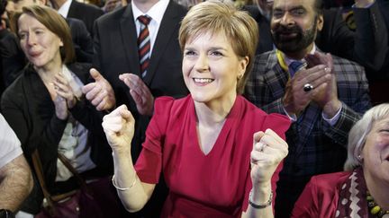 &nbsp; (Nicola Sturgeon, patronne du SNP et chef du gouvernement régional écossais, à l'annonce des bons résultats de son parti © MaxPPP)