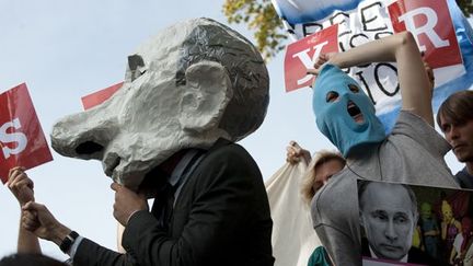 Manifestation à Berlin pour les Pussy Riot, vendredi 17 août 2012.
 (Barbara Sax / AFP)