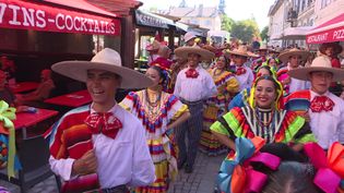 Défilés colorés et chants traditionnels, les artistes égaient les rues de Barcelonnette. (FRANCE 3 PROVENCE-ALPES)