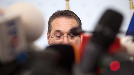 Le vice-chancelier autrichien,&nbsp;Heinz-Christian Strache, à Vienne en Autriche, le 18 mai 2019.
 (ALEX HALADA / AFP)