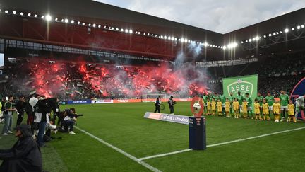 Un match de Ligue 2 entre l'AS Saint-Etienne et Metz, le 30 mai 2024 à Saint-Etienne (Loire). (REMY PERRIN / MAXPPP)