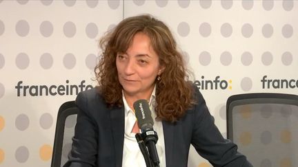 Guislaine David, porte-parole du SNUipp-FSU, principal syndicat du primaire, le 17 janvier 2024 sur franceinfo. (FRANCEINFO / RADIO FRANCE)