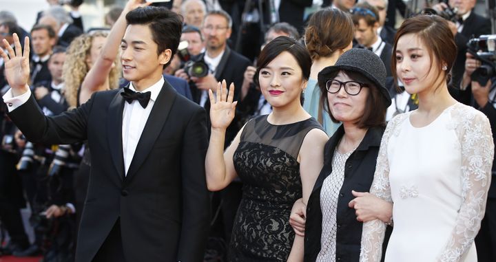 Kim Young-Min, Seo Young-Hee, Shin Su-Won et Kwon So-Hyun au festival de Cannes en 2015
 (VALERY HACHE / AFP)