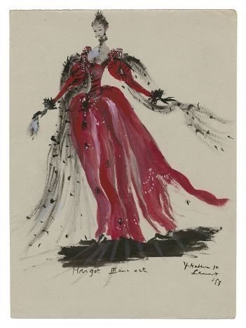 La Reine Margot croquis de théâtre, 1953 
 (Fondation Pierre Bergé -Yves Saint Laurent )