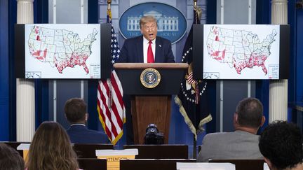 Le président américain Donald Trump, le 23 juillet 2020 à Washington (Etats-Unis). (JIM WATSON / AFP)