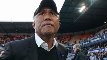 Antoine Kombouaré, le 10 novembre 2019, lors d'un match entre Montpellier et Toulouse, au stade de la Mosson à Montpellier&nbsp;(Hérault). (PASCAL GUYOT / AFP)