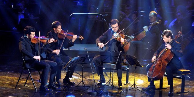 Le Quatuor Modigliani lors des 19es Victoires de la musique classique 2012, à Paris (20/02/2012)
 (Edmond Sadaka / Sipa)