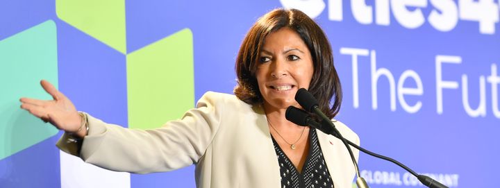 La maire de Paris, Anne Hidalgo, le 12 septembre 2018 à San Francisco (Etats-Unis). (JOSH EDELSON / AFP)