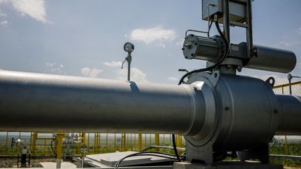 Un pipeline de gaz, le 3 août 2018 à Lozenets-Nedyalsko (Bulgarie). (DIMITAR DILKOFF / AFP)