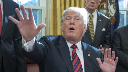 Le président américain, Donald Trump, le 23 octobre 2018 à Washington (Etats-Unis). (RON SACHS / CONSOLIDATED NEWS PHOTOS / AFP)