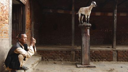 Dans le temple de Khokana, situ&eacute; dans le district de Lalitpur (N&eacute;pal), le 9 octobre 2012. (NAVESH CHITRAKAR / REUTERS)