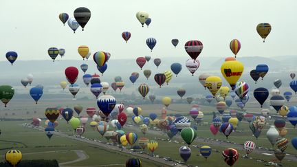 Un huissier est venu constater l'envol en ligne de 456 ballons, contre 433 lors de l'édition 2015. (ALEXANDRE MARCHI / POOL)