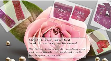 Capture d'&eacute;cran Facebook d'un message&nbsp;promotionnel de Deo Perfume Candy post&eacute; le 25 juin 2014.&nbsp; (FACEBOOK / DEO PERFUME CANDY)