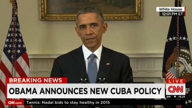 &nbsp; (Barack Obama annonce des changements de politique à l'égard de Cuba © CNN)