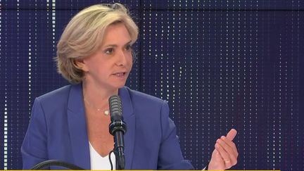 Valérie Pécresse,&nbsp;présidente de la région Île-de-France et candidate à sa réélection&nbsp;était l'invitée du "8h30&nbsp;franceinfo",&nbsp;jeudi 24&nbsp;juin 2021. (FRANCEINFO / RADIOFRANCE)