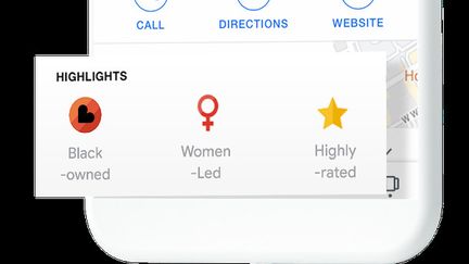 Le badge "commerce détenu par des Noirs", mis en ligne le 30 juillet 2020 par Google. (GOOGLE)