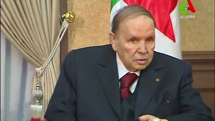 Le président algérien Abdelaziz Bouteflika, dans une vidéo diffusée à la télévision le 11 mars 2019. (CANAL ALGERIE)