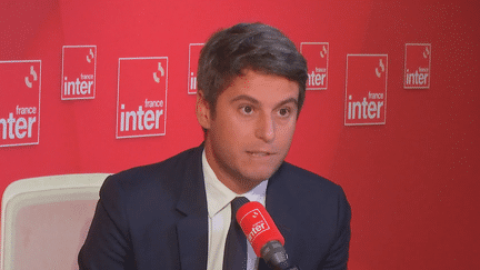 Le ministre de l'Education, Gabriel Attal, était l'invité de France Inter le 31 août 2023. (FRANCE INTER / RADIO FRANCE)