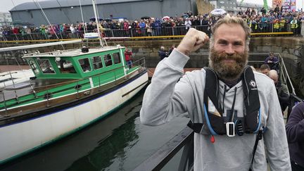 L'ancien joueur de rugby Damien Browne à son arrivée à Galway, en Irlande, le 4 octobre 2022. (NIALL CARSON / MAXPPP)