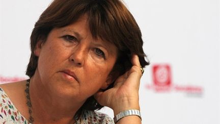 Martine Aubry, Première secrétaire du PS, à l'université d'été du PS à La Rochelle le 27 août 2010 (AFP/JEAN-PIERRE MULLER)