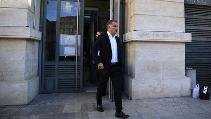 Christophe Galtier quitte le palais de justice de Nice, dans le sud-est de la France, le 15 décembre 2023, (VALERY HACHE / AFP)