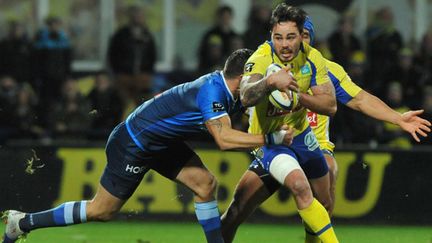 Zach Guilfrod (ASM Clermont) a marqué le seul essai de son équipe (THIERRY ZOCCOLAN / AFP)