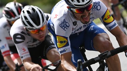 Julian Alaphilippe, lors de la 72e édition du Critérium du Dauphiné, le 16 août 2020.&nbsp; (ANNE-CHRISTINE POUJOULAT / AFP)