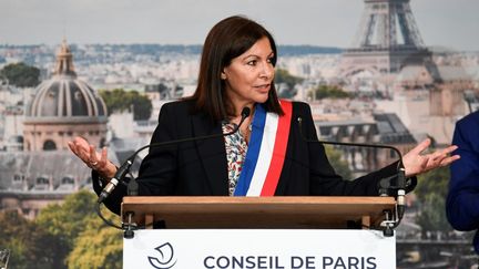 La maire de Paris, Anne Hidalgo, lors de son élection officielle, le 3 juillet 2020. (BERTRAND GUAY / AFP)