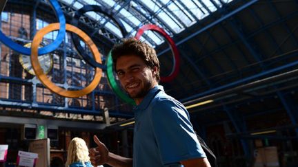 Gilles Simon lors de son arrivée à Londres