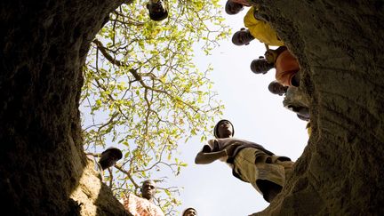 Un puits dans une mine d'or artisanale au Mali, en 2008. Le pays est le troisi&egrave;me exportateur africain. (F.LEPAGE / SIPA)